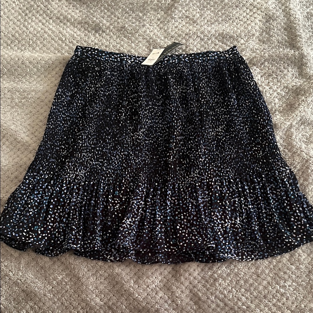 Banana Republic Navy and White A-Line Skirt